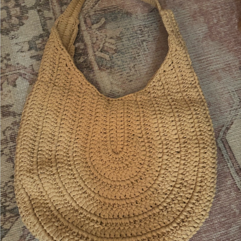 The sak Chic Tan Crochet Hobo Bag